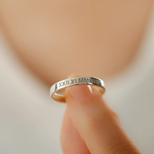 Laser Engraved Rings Wedding Day Gift